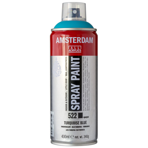 アムステルダムスプレーペイント400ml 522 ターコイズブルー