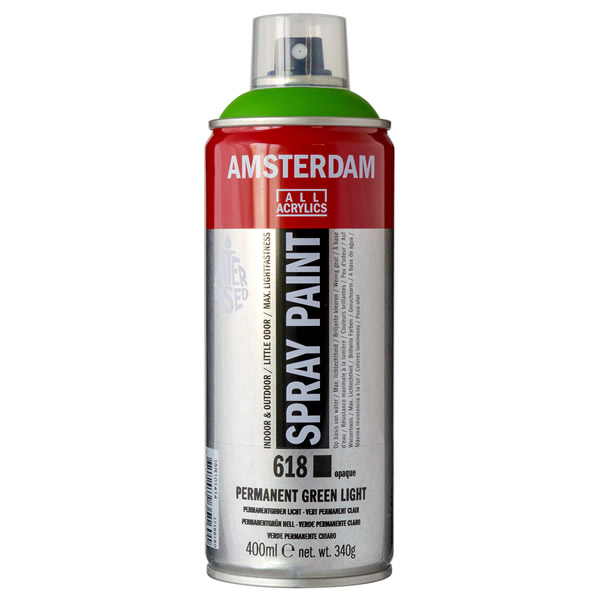 アムステルダムスプレーペイント400ml 618 パーマネントグリーンライト