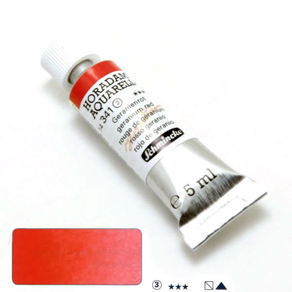 ホラダム水彩絵具 341 ゼラニュームレッド(5ml)
