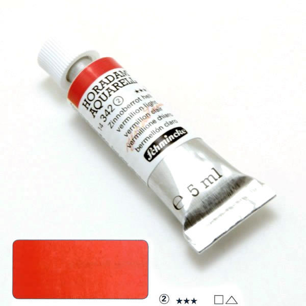 ホラダム水彩絵具 342 バーミリオンライト(5ml)