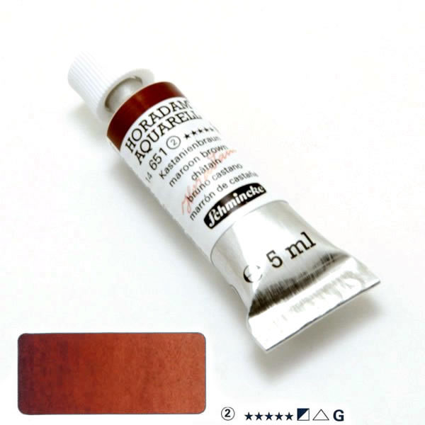 ホラダム水彩絵具 651 マルーンブラウン(5ml)
