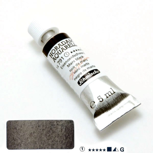ホラダム水彩絵具 791 マースブラック(5ml)