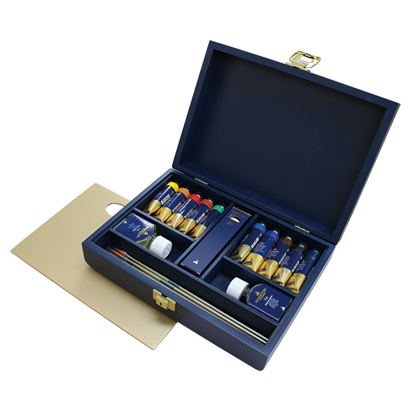 【取寄品】マイメリ ピューロ油絵具 ブルーラッカーウッドBOXセット