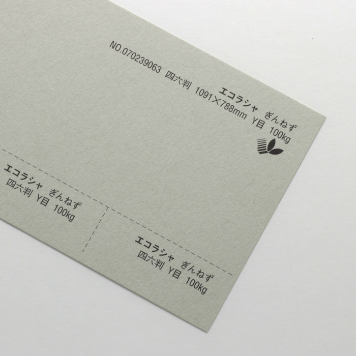 【取寄】エコラシャ<100kg>ぎんねず 127×89mm断裁品…72枚入