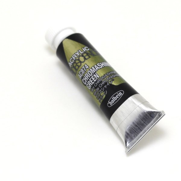 ホルベイン アクリリックカラーイリデッセンス AC874 クロマシャイン グリーン (5ml)