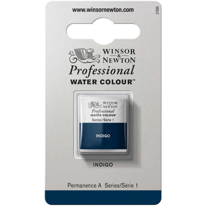 ウィンザー&ニュートン固形水彩絵具 322 インディゴ (ハーフパン)