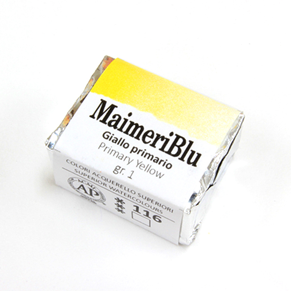 マイメリブルー固形水彩絵具 116プライマリイエロー G1(ハーフパン)