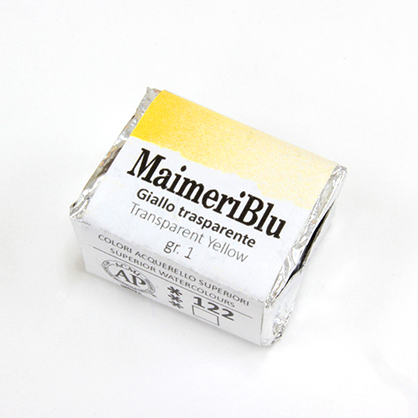 マイメリブルー固形水彩絵具 122トランスペアレントイエロー G1(ハーフパン)