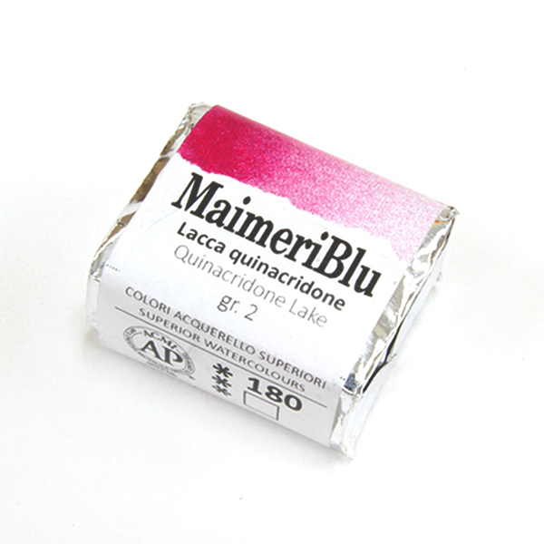 マイメリブルー固形水彩絵具 180キナクリドンレーキ G2(ハーフパン)