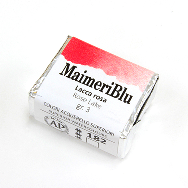 マイメリブルー固形水彩絵具 182ローズレーキ G3(ハーフパン)