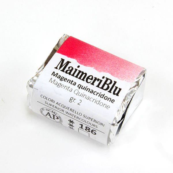 マイメリブルー固形水彩絵具 186マジェンタキナクリドン G2(ハーフパン)