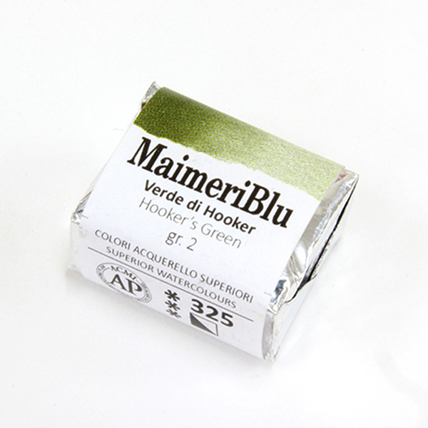 マイメリブルー固形水彩絵具 325フッカーズグリーン G2(ハーフパン)