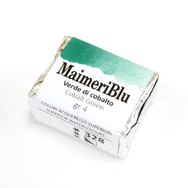 マイメリブルー固形水彩絵具 328コバルトグリーン G4(ハーフパン)