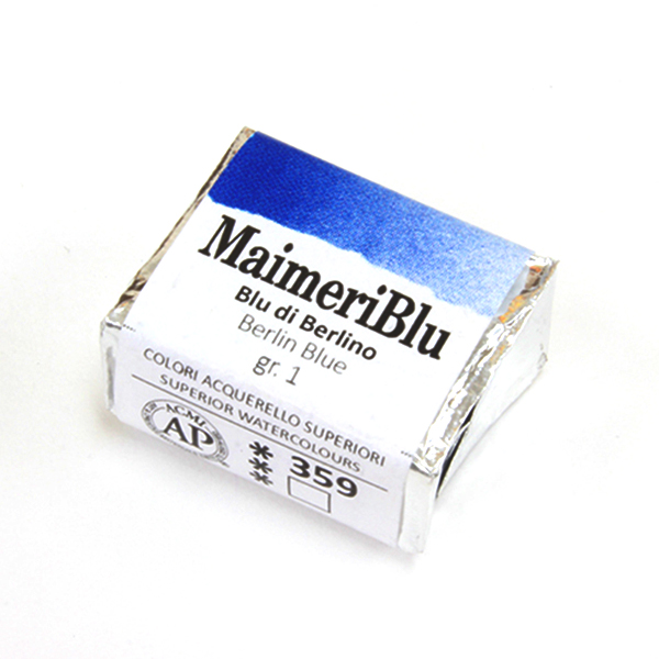 マイメリブルー固形水彩絵具 359ベルリンブルー G1(ハーフパン)