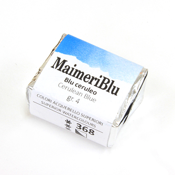 マイメリブルー固形水彩絵具 368セルリアンブルー G4(ハーフパン)