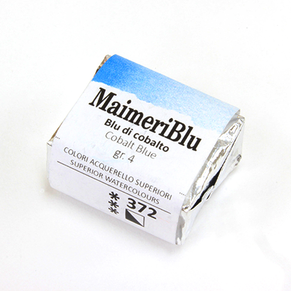 マイメリブルー固形水彩絵具 372コバルトブルー G4(ハーフパン)