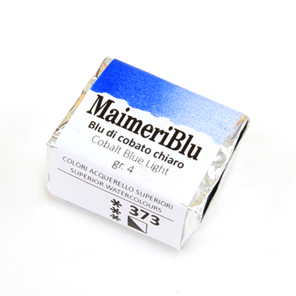 マイメリブルー固形水彩絵具 373コバルトブルーライト G4(ハーフパン)