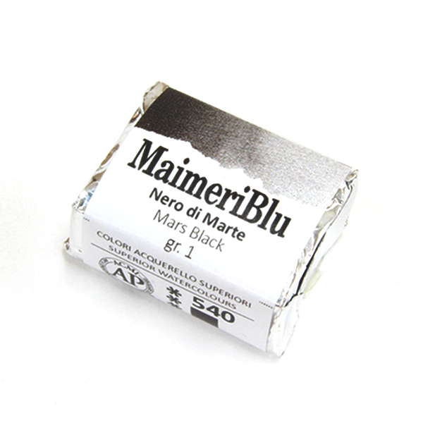 マイメリブルー固形水彩絵具 540マルスブラック G1(ハーフパン)