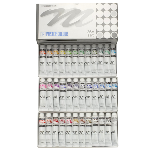 ニッカー ポスターカラー 20ml 36色セット