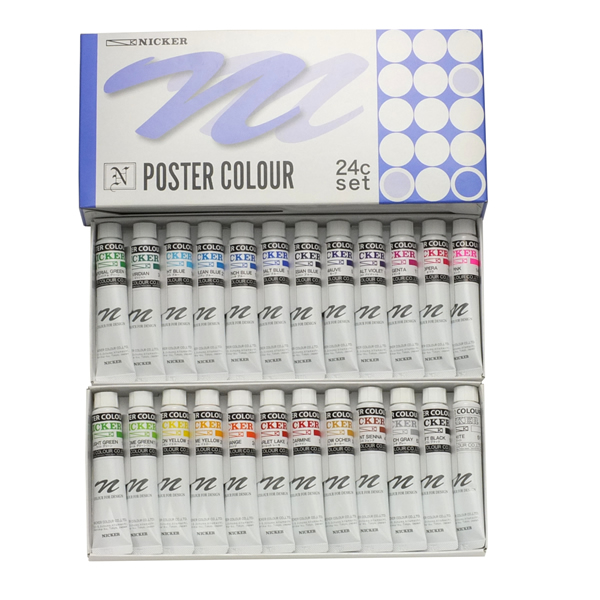 ニッカー ポスターカラー 20ml 24色セット