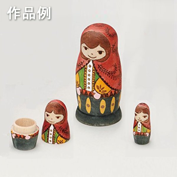 白木のマトリョーシカ 【7cm】 3体