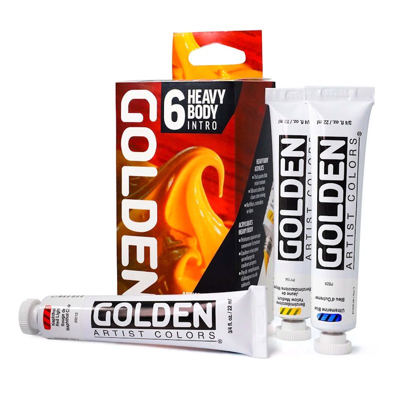 GOLDEN アクリリックヘビーボディ 075 イントロセット (22ml・6色セット)
