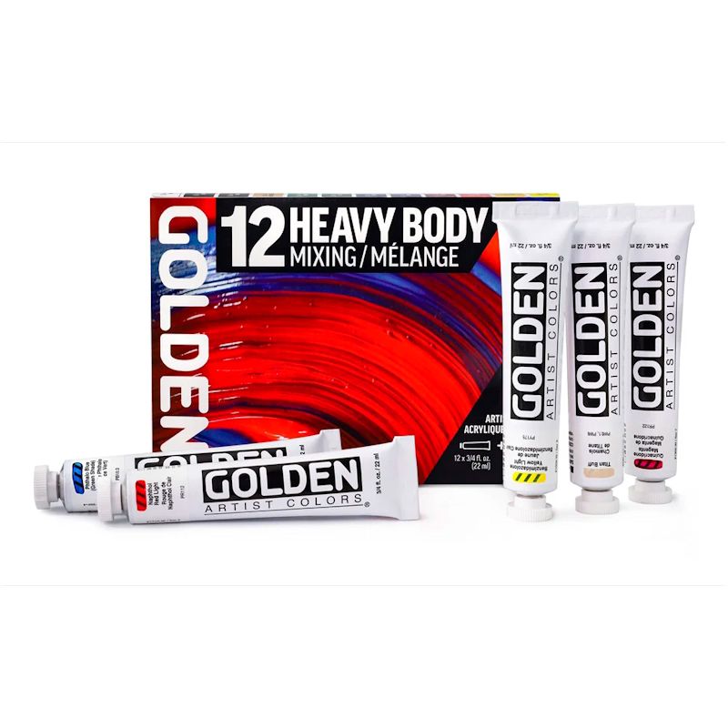 GOLDEN アクリリックヘビーボディ 924 ミキシングセット (22ml・12色セット)