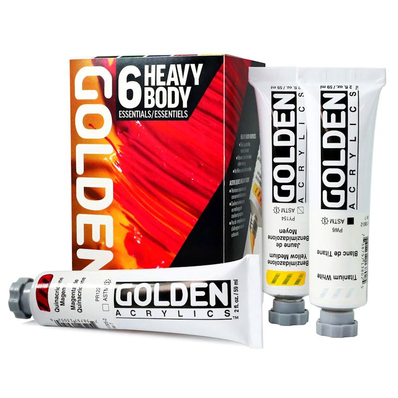 GOLDEN アクリリックヘビーボディ 976 エッセンシャルセット(59ml・6色セット)