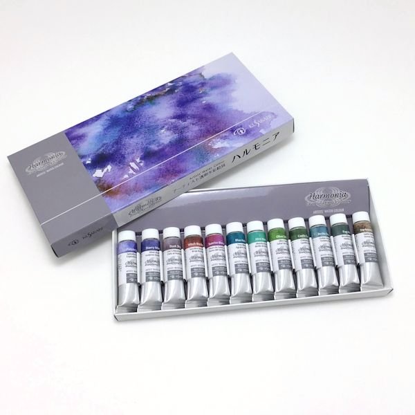 ハルモニア水彩絵具 12色セット 4号(10ml)