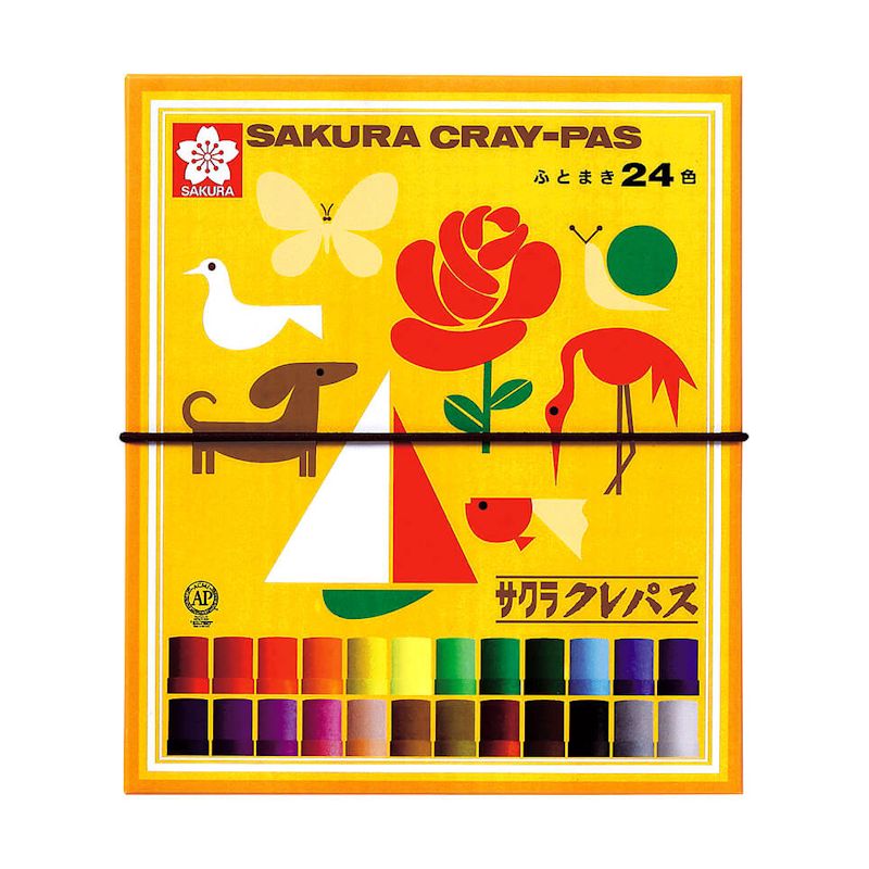 サクラクレパス クレパス太巻 24色 (ゴムヒモ付)