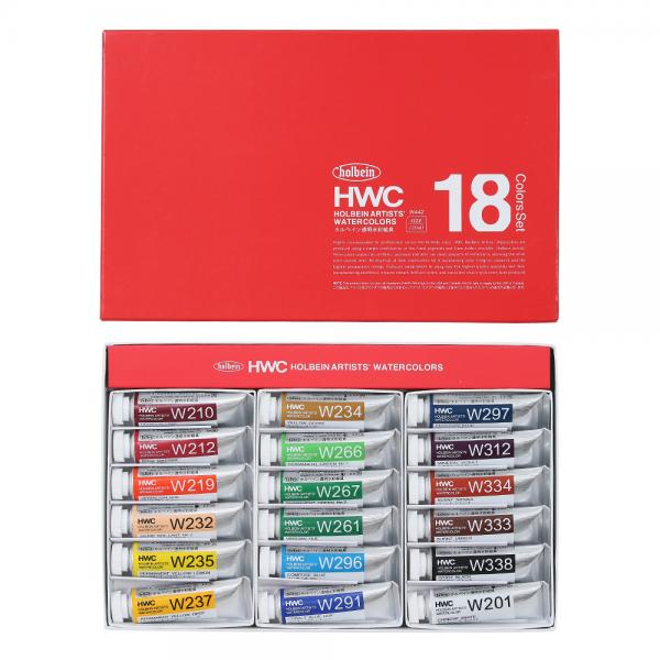 ホルベイン透明水彩絵具5号チューブ 18色セット  W442