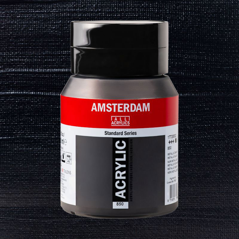 アムステルダムアクリリックカラー500ml 850 メタリックブラック