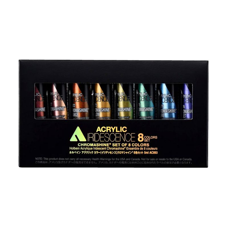 ホルベイン アクリリックカラーイリデッセンス AC893 クロマシャイン8色セット(5ml)