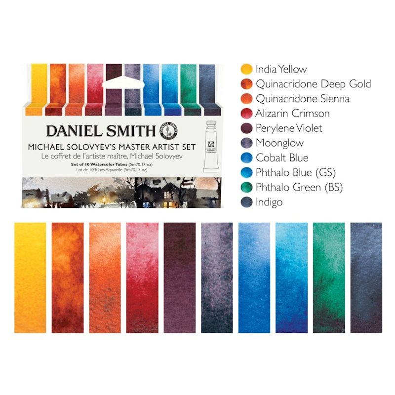 【お取寄品】ダニエルスミス透明水彩絵具 10色マイケル・ソルベス セット(5ml)