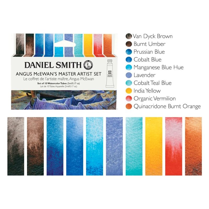 【お取寄品】ダニエルスミス透明水彩絵具 10色アンガス・マックワン セット(5ml)