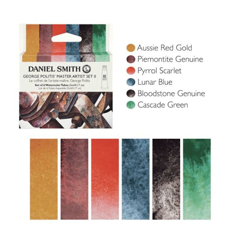 【お取寄品】ダニエルスミス透明水彩絵具 6色ジョージ・ポリティス セット2(5ml)