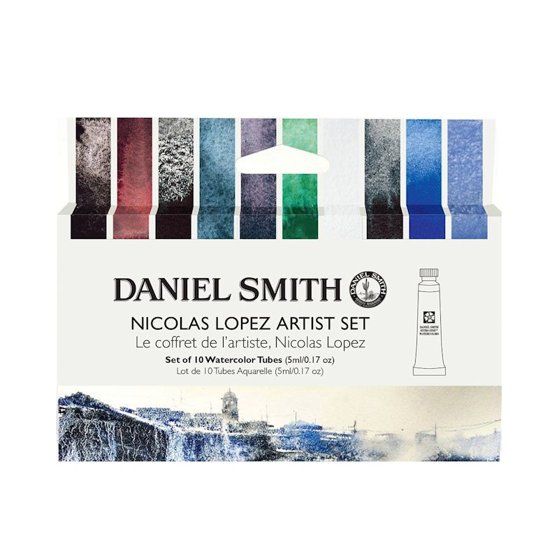 【お取寄品】ダニエルスミス透明水彩絵具 10色ニコラス・ロペス アーティストセット(5ml)