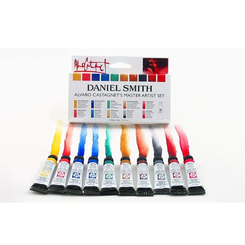 【お取寄品】ダニエルスミス透明水彩絵具 10色アルバロ・カスタネット セット(5ml)