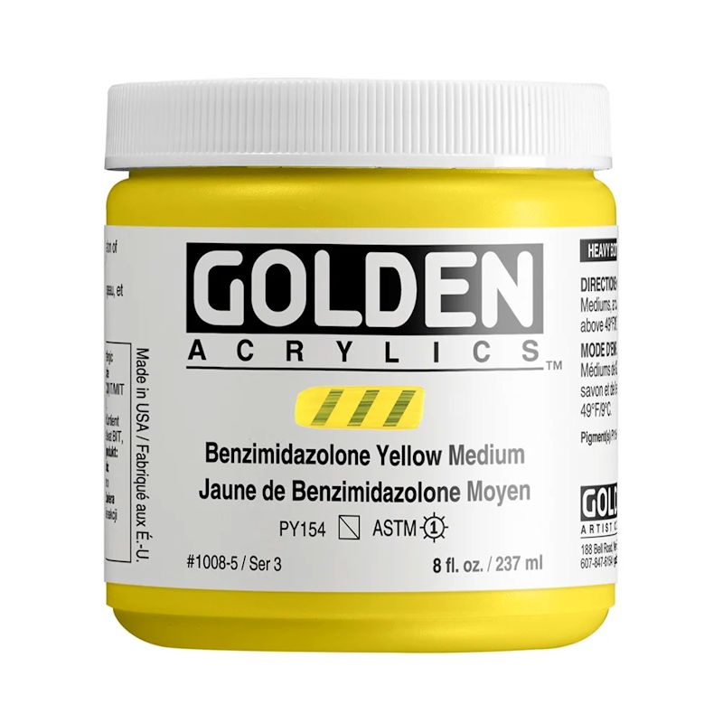 GOLDEN アクリリックヘビーボディ 237ml 1008 Bイミダゾロンイエローミディアム