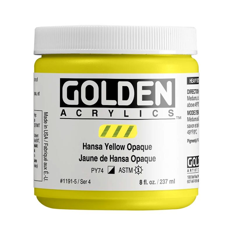 GOLDEN アクリリックヘビーボディ 237ml 1191 ハンザイエローオペーク