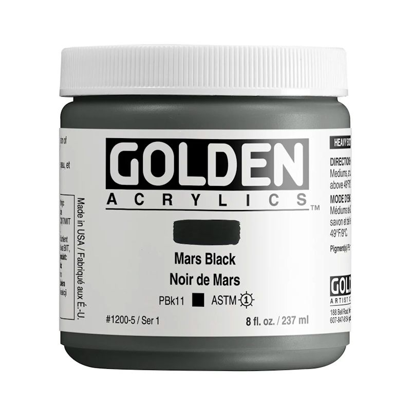 GOLDEN アクリリックヘビーボディ 237ml 1200 マースブラック