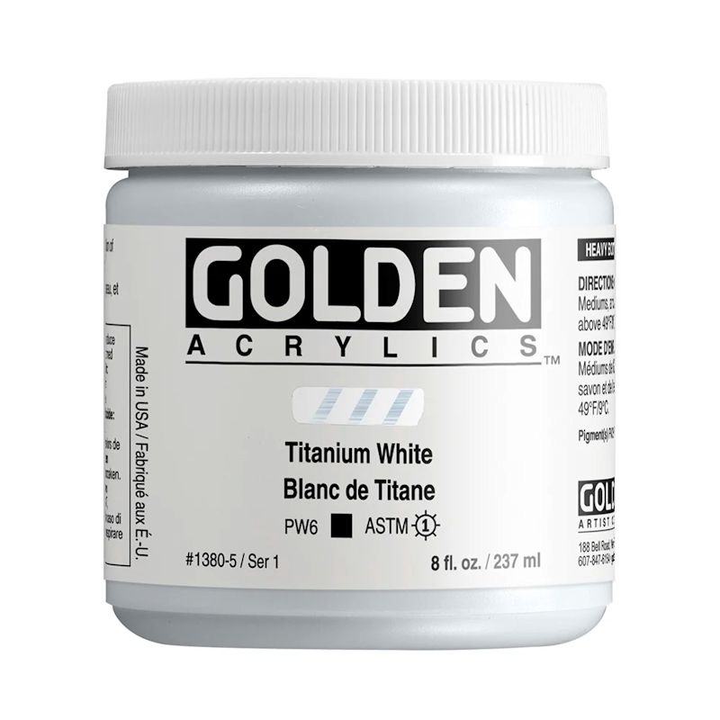 GOLDEN アクリリックヘビーボディ 237ml 1380 チタニウムホワイト