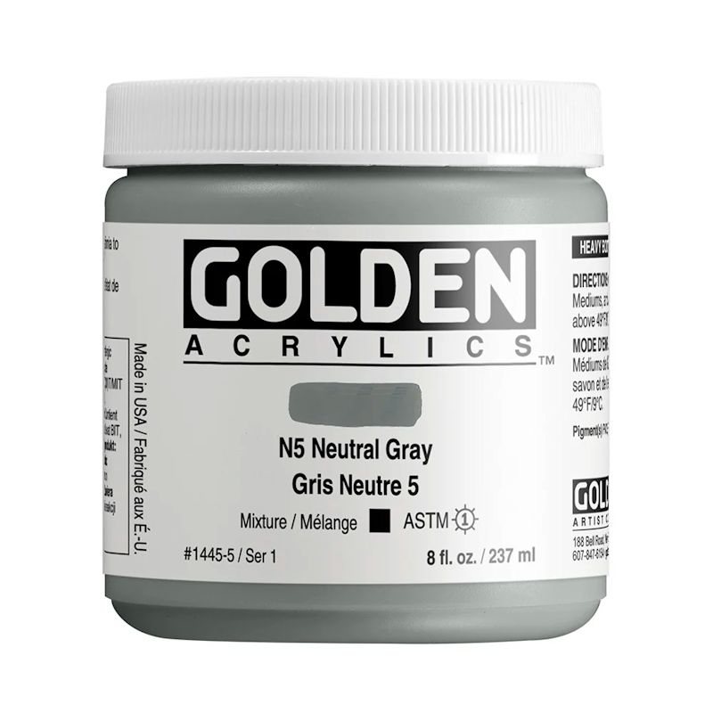 GOLDEN アクリリックヘビーボディ 237ml 1445 ニュートラルグレイN5