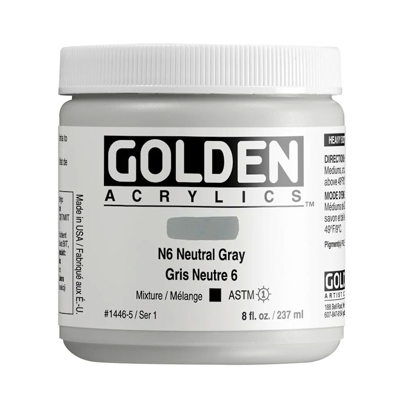 GOLDEN アクリリックヘビーボディ 237ml 1446 ニュートラルグレイN6