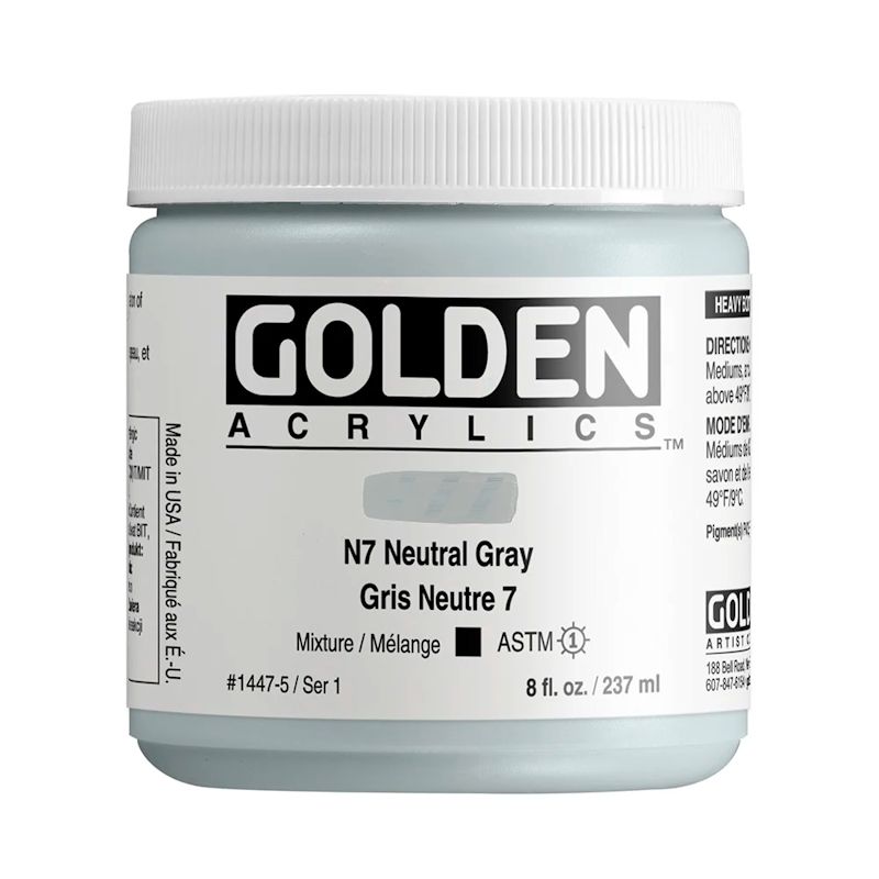 GOLDEN アクリリックヘビーボディ 237ml 1447 ニュートラルグレイN7