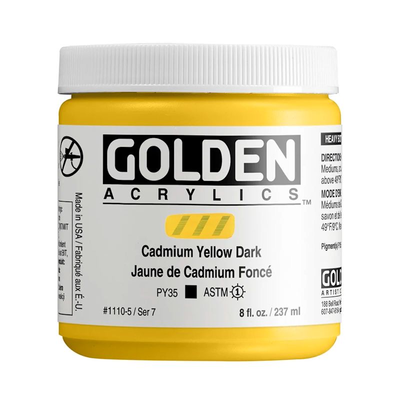 GOLDEN アクリリックヘビーボディ 237ml 1110 カドミウムイエローダーク