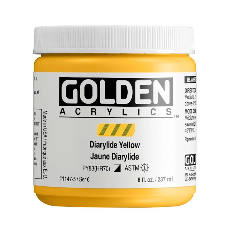 GOLDEN アクリリックヘビーボディ 237ml 1147 ダイアリライドイエロー