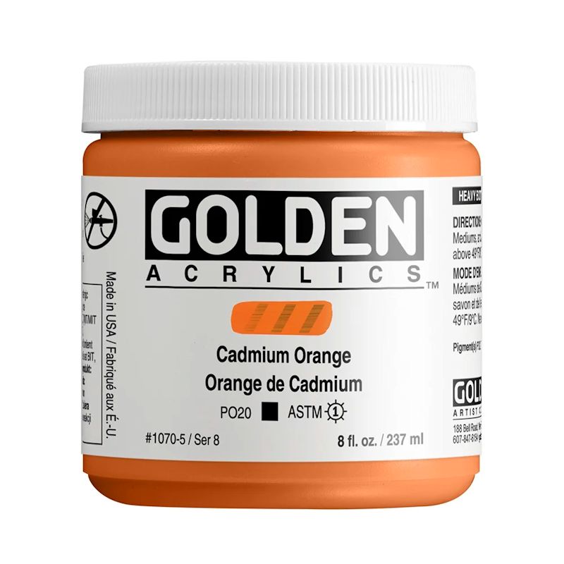 GOLDEN アクリリックヘビーボディ 237ml 1070 カドミウムオレンジ