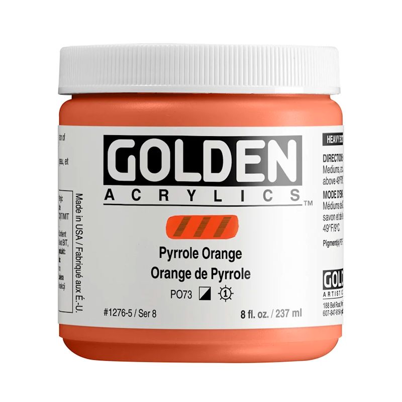 GOLDEN アクリリックヘビーボディ 237ml 1276 ピロールオレンジ