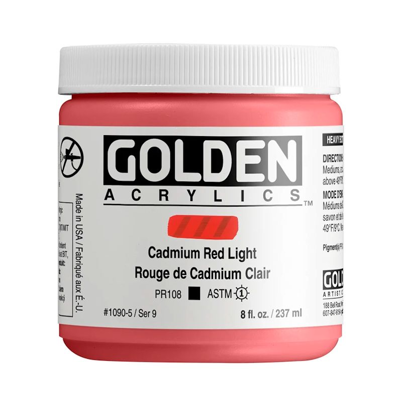 GOLDEN アクリリックヘビーボディ 237ml 1090 カドミウムレッドライト